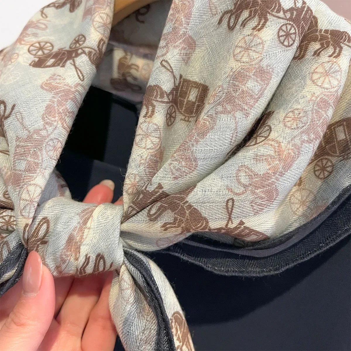 1 new cotton and linen hand feel temperament carriage small square scarf spring and summer new decoration scarf versatile shawl