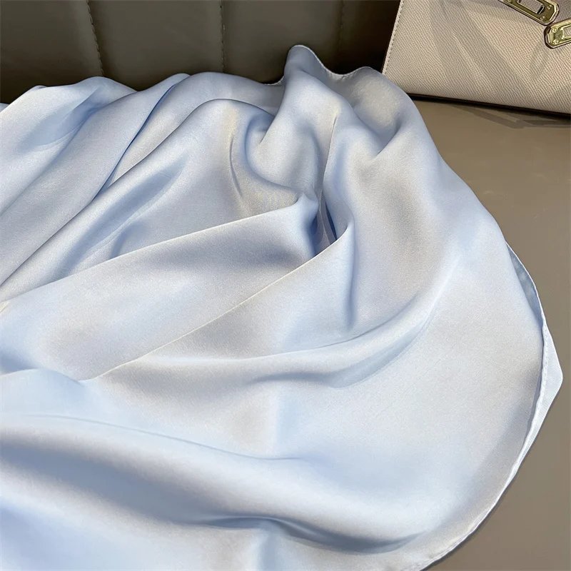 2024 Luxury Brand Spring Large Long Pashmina Women Scarf Solid Silk Shawl Wrap Lady Beach Fashion Female Bandana Cover Echarpe