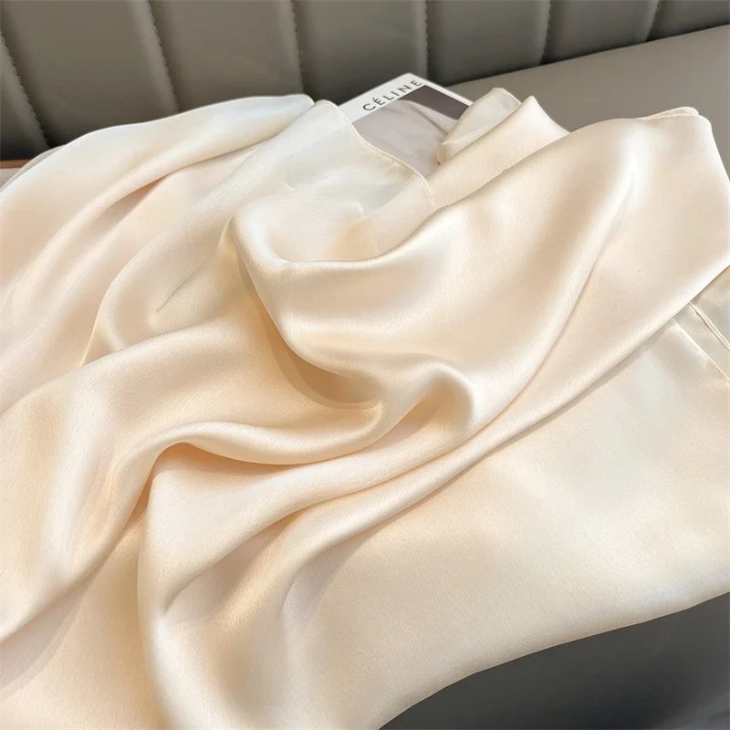 2024 Luxury Brand Spring Large Long Pashmina Women Scarf Solid Silk Shawl Wrap Lady Beach Fashion Female Bandana Cover Echarpe