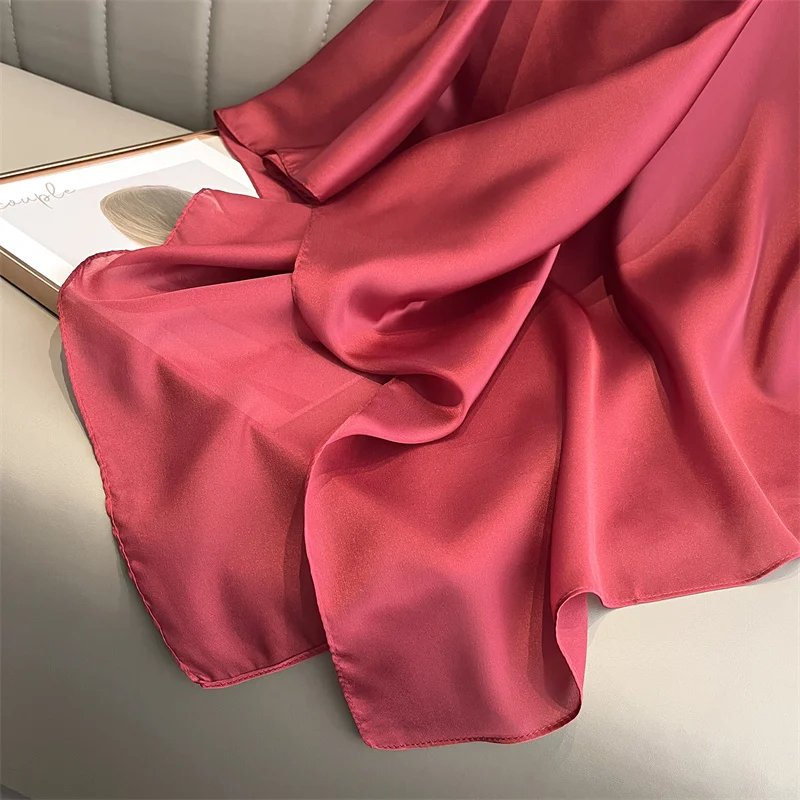 2024 Luxury Brand Spring Large Long Pashmina Women Scarf Solid Silk Shawl Wrap Lady Beach Fashion Female Bandana Cover Echarpe