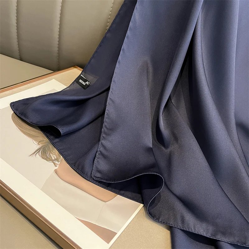 2024 Luxury Brand Spring Large Long Pashmina Women Scarf Solid Silk Shawl Wrap Lady Beach Fashion Female Bandana Cover Echarpe