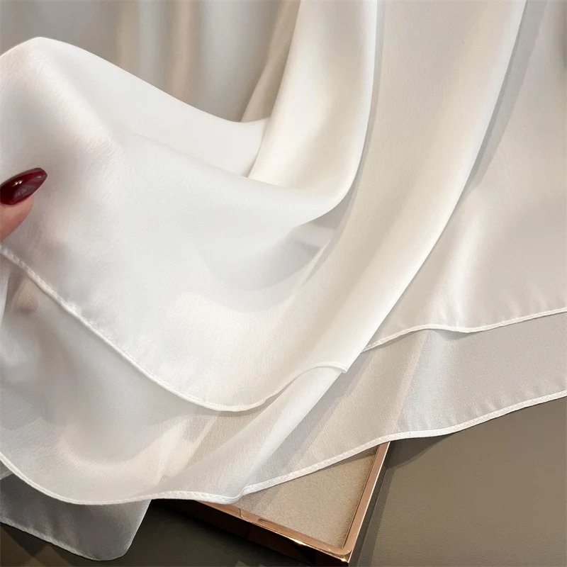 2024 Luxury Brand Spring Large Long Pashmina Women Scarf Solid Silk Shawl Wrap Lady Beach Fashion Female Bandana Cover Echarpe