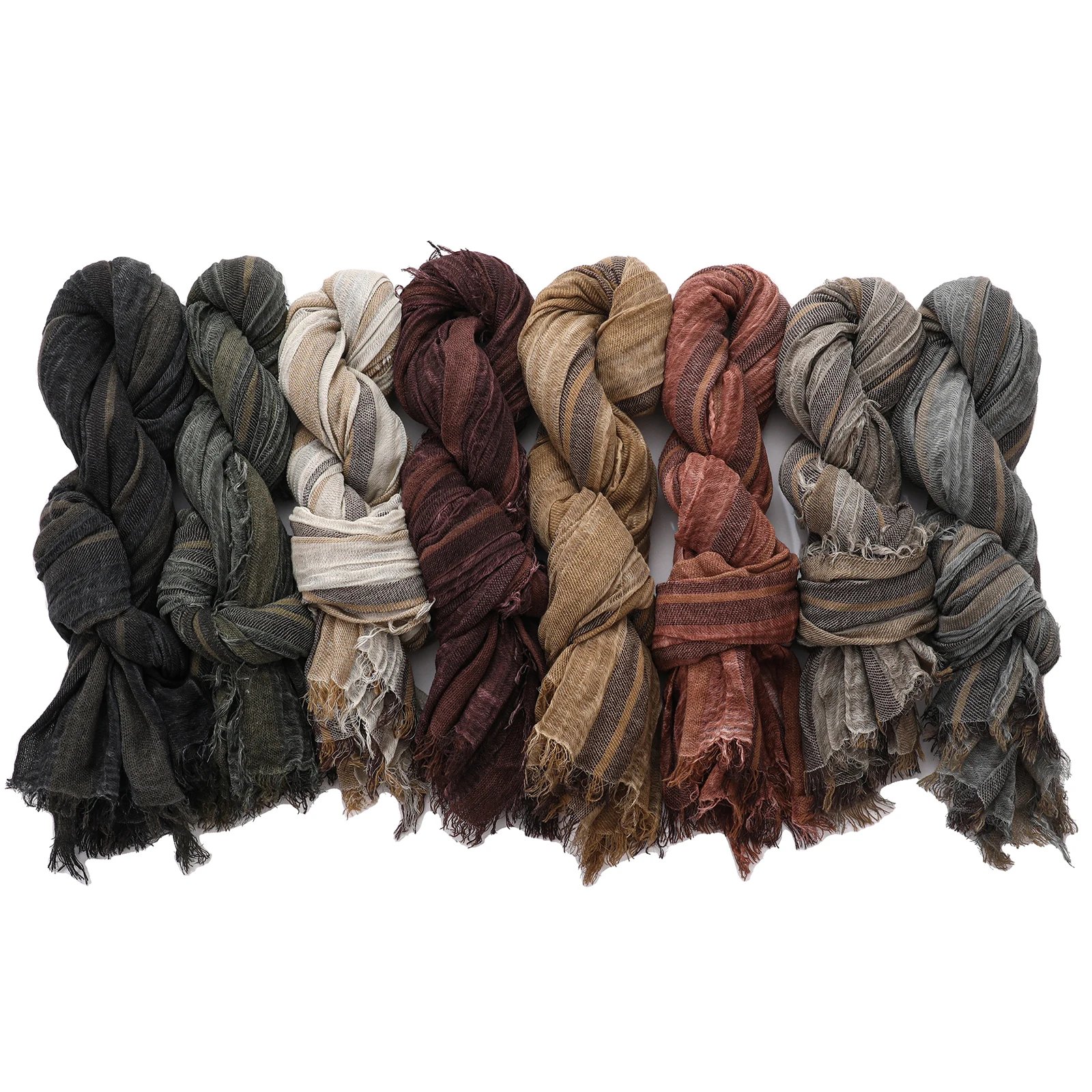 Autumn Winter Men Scarf Cotton Linen Striped Scarves Warm Neckerchief Pashmina Casual Male Accessories Bufandas Shawls