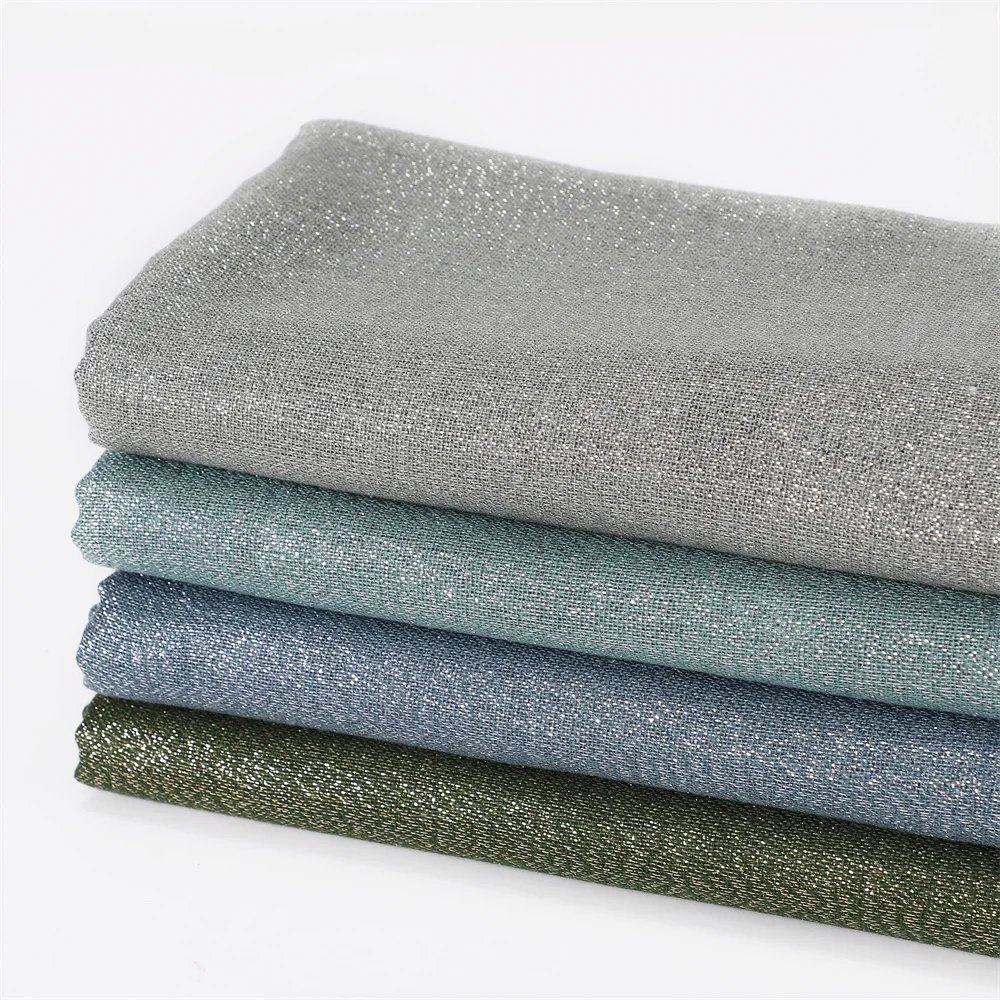 Lastest Brand Design Scarf Shiny Solid Color Shawls Rayon Fabric Gold Silk Silver Wire Head Shawl Fringe Hijab For Women