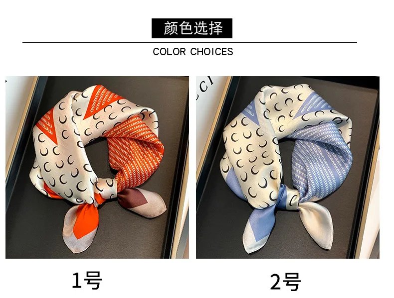 100% Natural Silk Square Scarf Women 2025 dot Print Small Bandana Hair Headscarf Ladies Neckscarf Real Silk Scarves Shawls Wraps