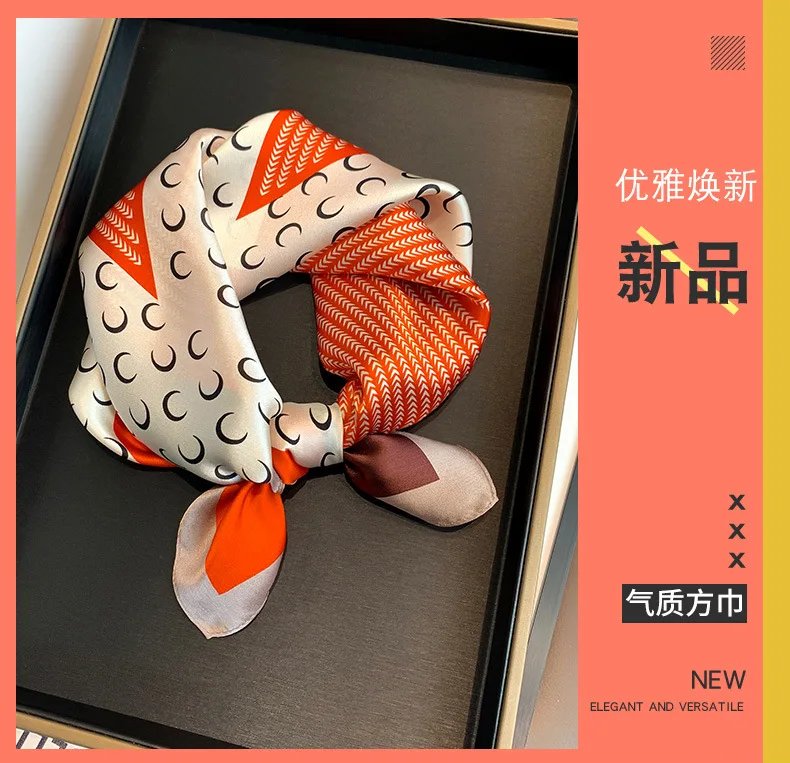 100% Natural Silk Square Scarf Women 2025 dot Print Small Bandana Hair Headscarf Ladies Neckscarf Real Silk Scarves Shawls Wraps