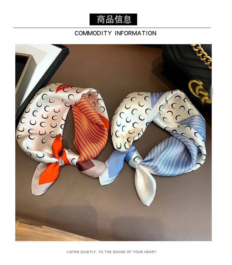 100% Natural Silk Square Scarf Women 2025 dot Print Small Bandana Hair Headscarf Ladies Neckscarf Real Silk Scarves Shawls Wraps