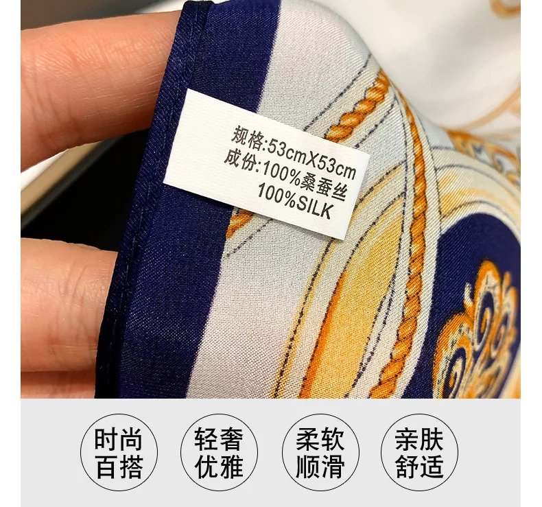 100% Natural Silk Square Scarf Women 2025 dot Print Small Bandana Hair Headscarf Ladies Neckscarf Real Silk Scarves Shawls Wraps