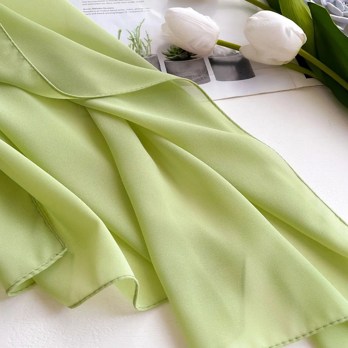 2025 New Elegant Modest Women Bubble Chiffon Solid Color Muslim Head Scarf Ladies Shawl and Wrap Female Foulard Hijab Stoles