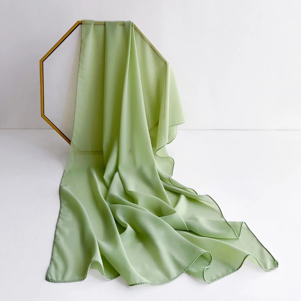 2025 New Elegant Modest Women Bubble Chiffon Solid Color Muslim Head Scarf Ladies Shawl and Wrap Female Foulard Hijab Stoles