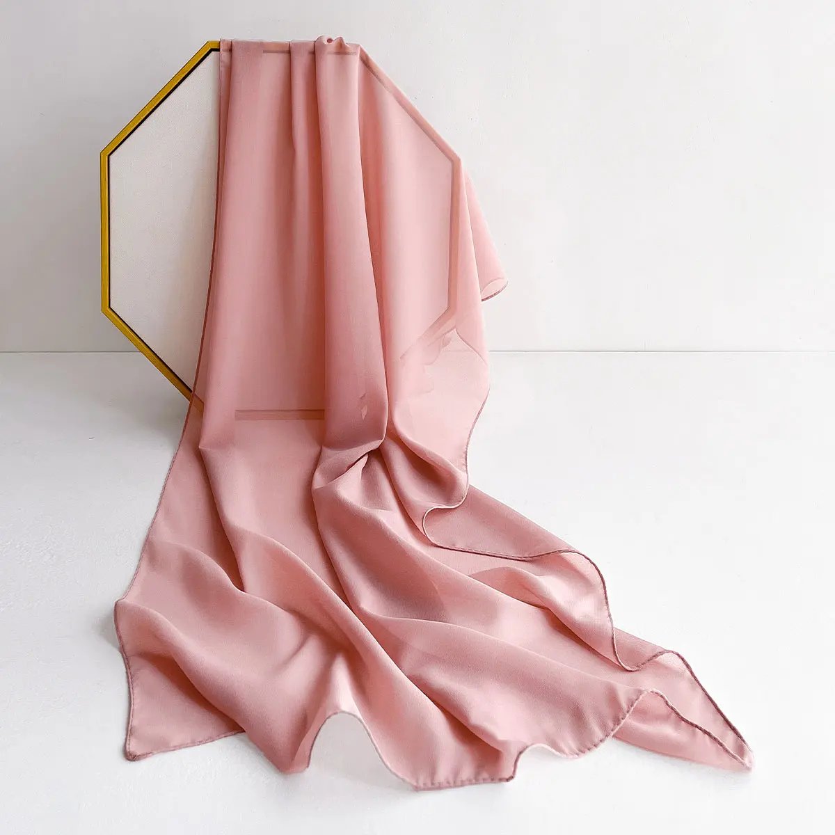 2025 New Elegant Modest Women Bubble Chiffon Solid Color Muslim Head Scarf Ladies Shawl and Wrap Female Foulard Hijab Stoles