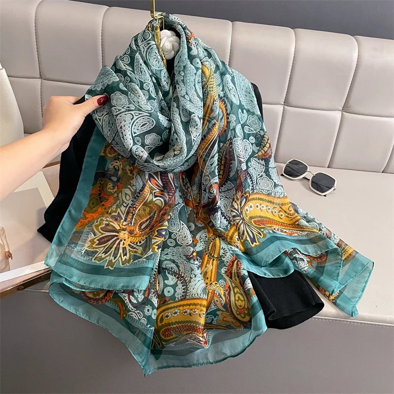 New Design Brand Scarf Fashion Small Broken Floral Bubble Chiffon Shawl Spring Autumn Wrap Hijabs Lady Pashmina Foulards Bandana