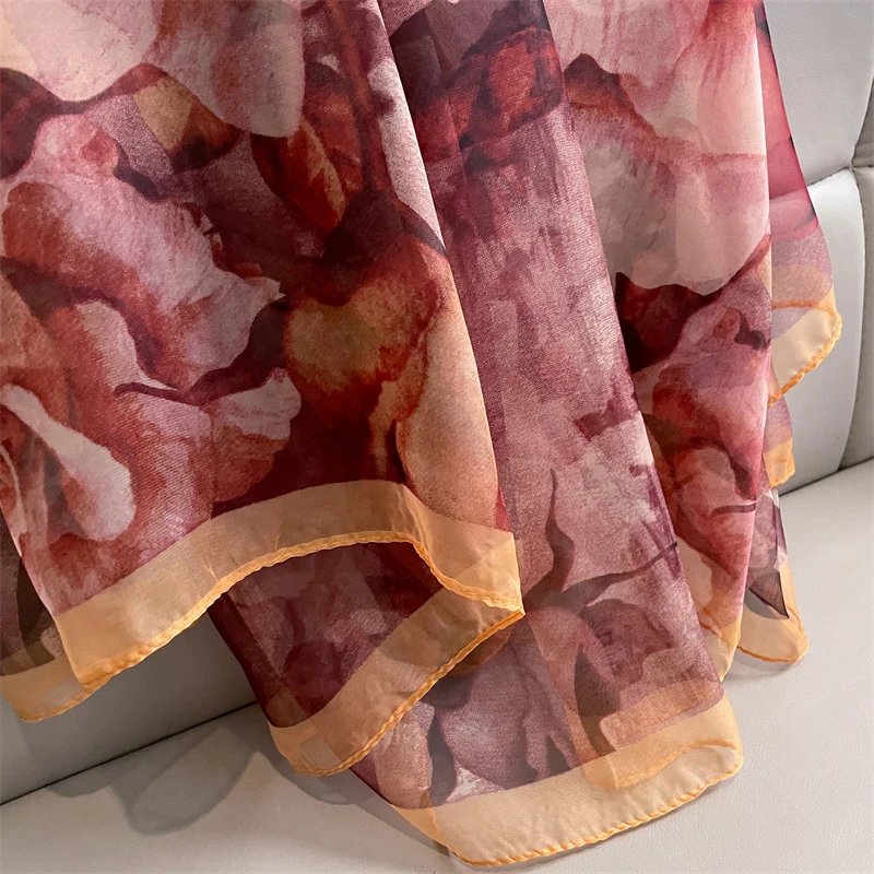 New Design Brand Scarf Fashion Small Broken Floral Bubble Chiffon Shawl Spring Autumn Wrap Hijabs Lady Pashmina Foulards Bandana