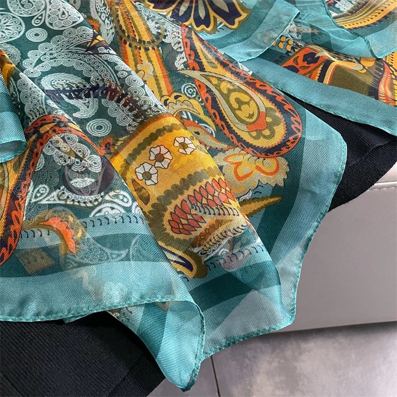 New Design Brand Scarf Fashion Small Broken Floral Bubble Chiffon Shawl Spring Autumn Wrap Hijabs Lady Pashmina Foulards Bandana