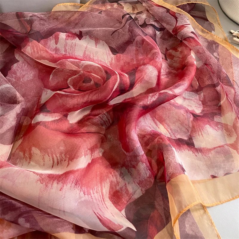 New Design Brand Scarf Fashion Small Broken Floral Bubble Chiffon Shawl Spring Autumn Wrap Hijabs Lady Pashmina Foulards Bandana