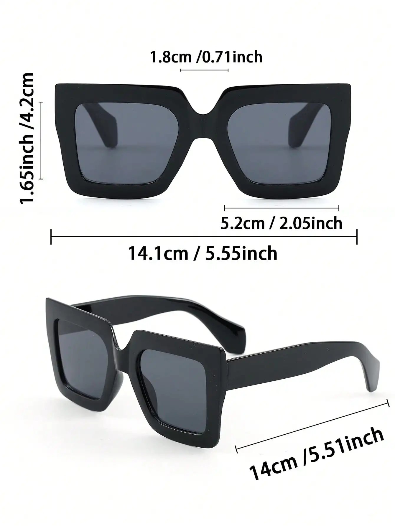 4PCS Classic Fashion Cat Eye&Square Plastic Frame Women Sunglasses For Men Daily Life Shades Eyewear Accessories.