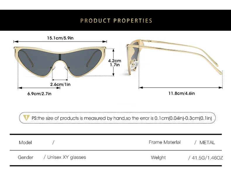 Y2K Punk Cat Eye Sunglasses Women 2025 Luxury Brand Steampunk One-Piece Sun Glasses For Lady Vintage Shield Eyewear UV400 Shades