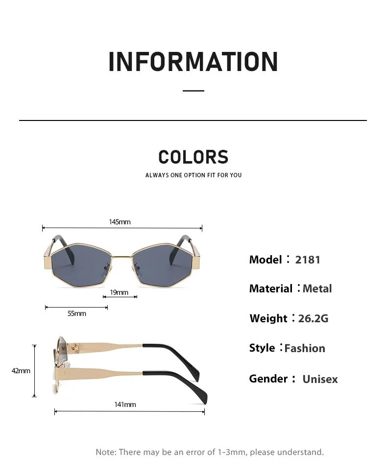 Vintage Special-Shaped Sunglasses Women Men Square Sun Glasses Female Retro Polygon Oculos De Sol ﻿for Male Eyeglass Eyewear