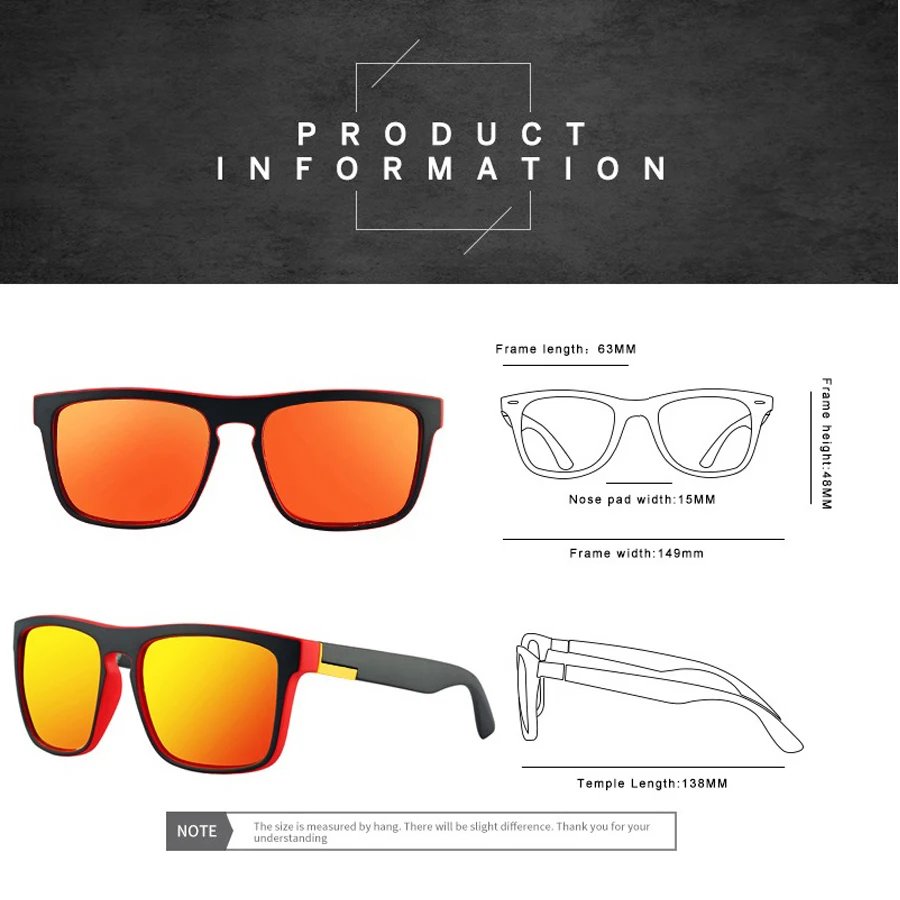 Fashion Vintage Square Sunglasses Men Women Fishing Driving Man Luxury Brand Designer Sun Glasses  Retro Eyewear UV400
