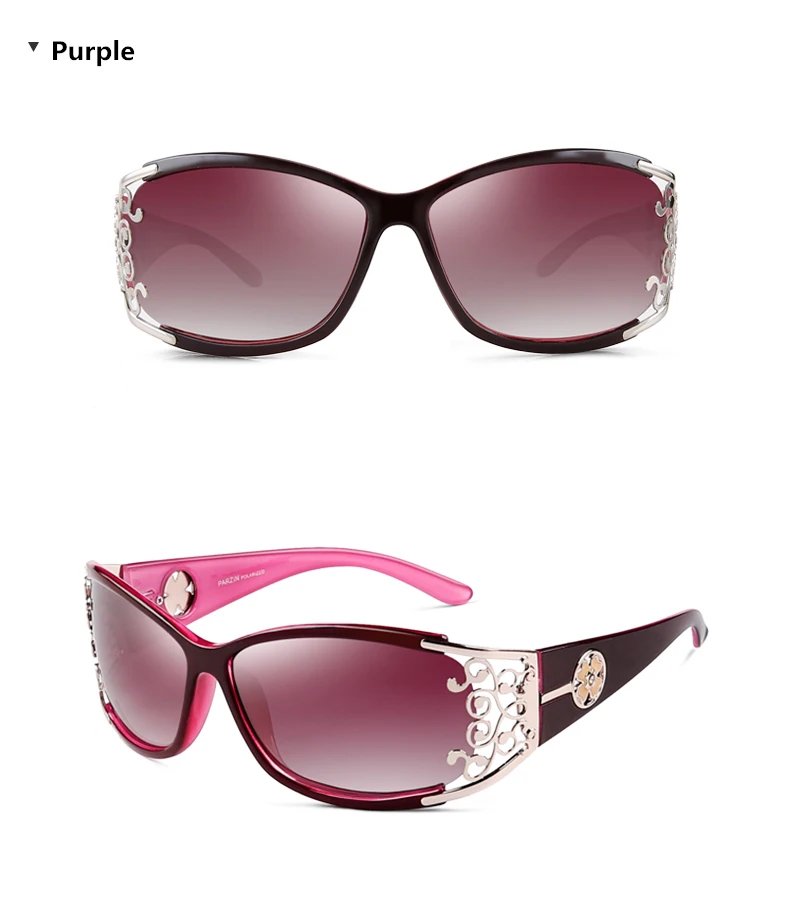 PARZIN Luxury Sunglasses Women Polarized Sun Glasses For Driving Vintage Female Ladies Shades Sunglasses Black With Packing PZ18