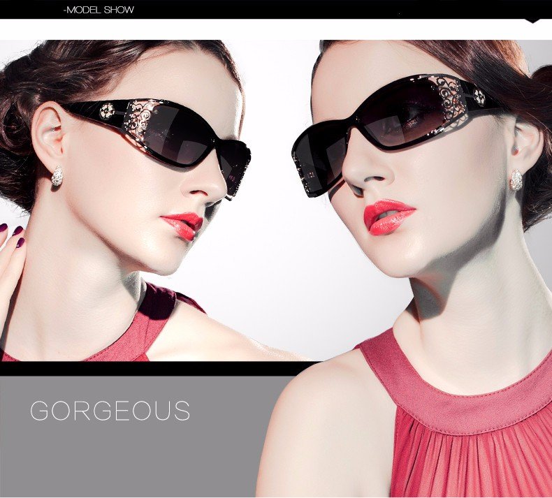 PARZIN Luxury Sunglasses Women Polarized Sun Glasses For Driving Vintage Female Ladies Shades Sunglasses Black With Packing PZ18