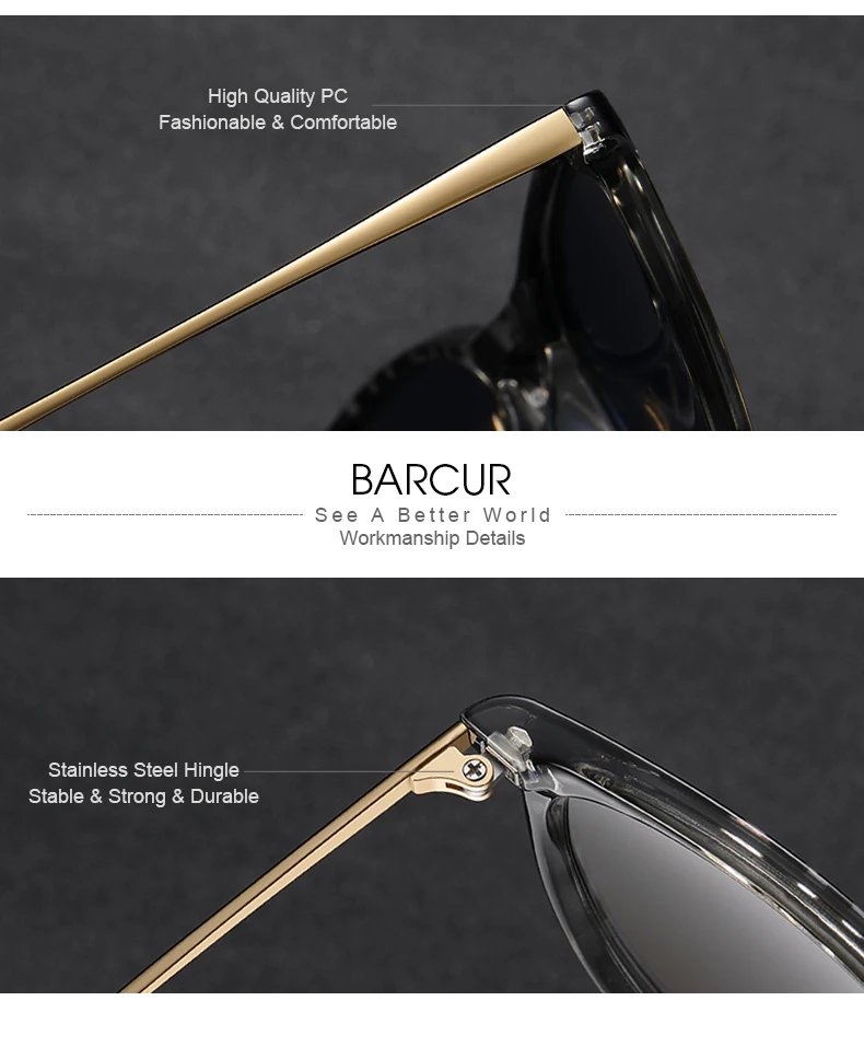 BARCUR Classic Polarized Sunglasses For Both Men Women Essential For Outdoor Driving Business Leisure Sunglasses