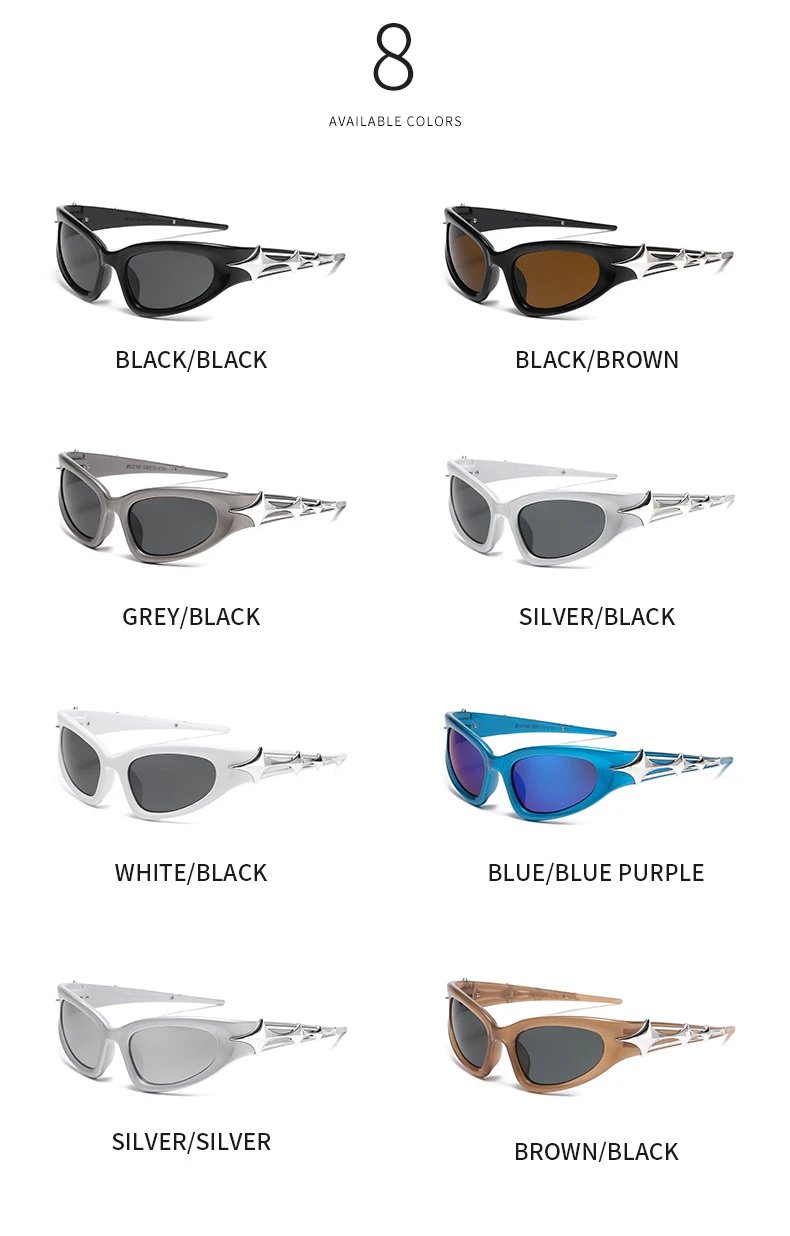 Y2k Fashion Punk Sports Sunglasses for Men Women Luxury Brand Designer Sun Glasses Men's Vintage Shades UV400 Goggle Eyewear