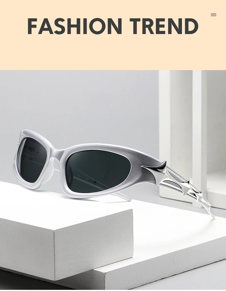 Y2k Fashion Punk Sports Sunglasses for Men Women Luxury Brand Designer Sun Glasses Men's Vintage Shades UV400 Goggle Eyewear