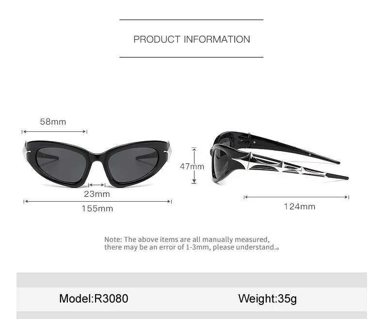 Y2k Fashion Punk Sports Sunglasses for Men Women Luxury Brand Designer Sun Glasses Men's Vintage Shades UV400 Goggle Eyewear