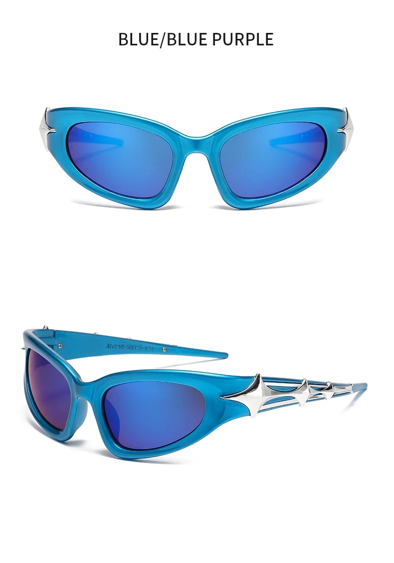 Y2k Fashion Punk Sports Sunglasses for Men Women Luxury Brand Designer Sun Glasses Men's Vintage Shades UV400 Goggle Eyewear