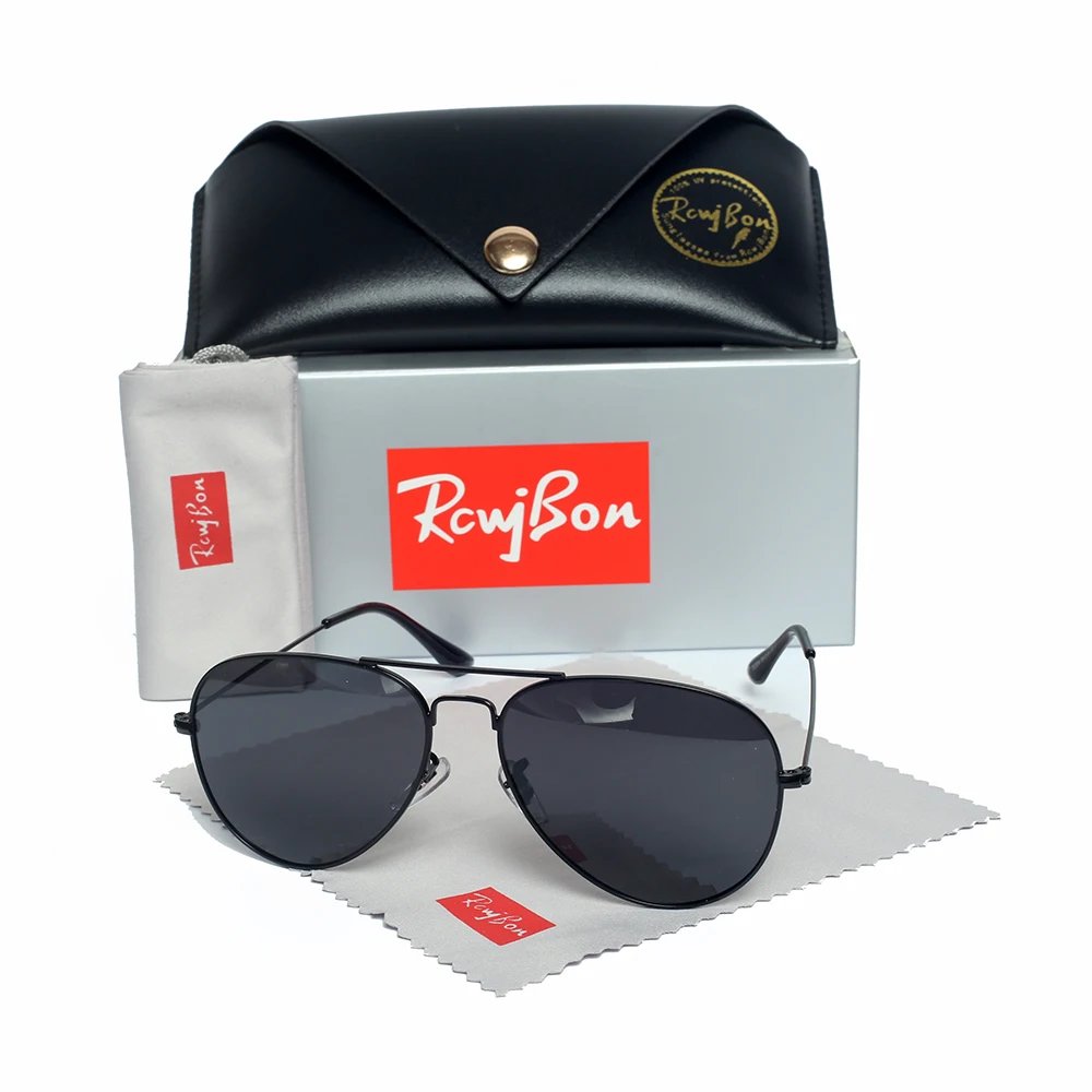 Fashion Classic Brand Pilot Sunglasses Men Luxury Metal Black Aviation Sun Glasses Male Fashion Driving Vacation Shades UV400