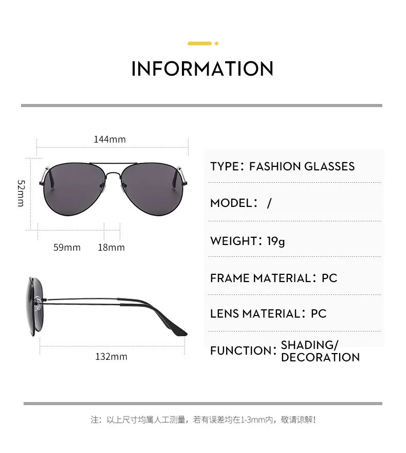 Fashion Classic Brand Pilot Sunglasses Men Luxury Metal Black Aviation Sun Glasses Male Fashion Driving Vacation Shades UV400