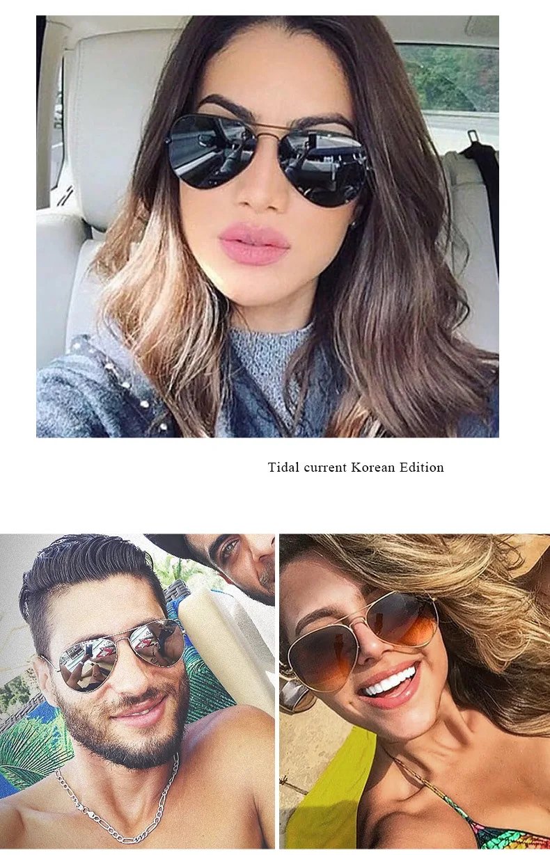 Fashion Classic Brand Pilot Sunglasses Men Luxury Metal Black Aviation Sun Glasses Male Fashion Driving Vacation Shades UV400