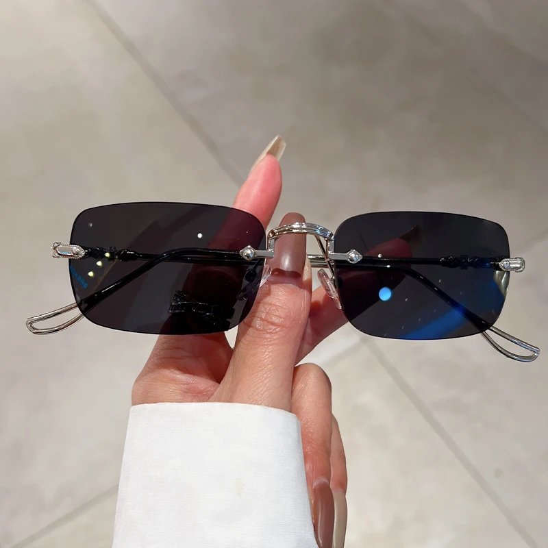 KAMMPT Rimless Rectangle Sunglasses Men Women 2023 Fashion New in Vintage Shades Eyewear Brand Design Ocean Lenses Sun Glasses KAMMPT Rimless Rectangle Sunglasses Men Women 2023 Fashion New in Vintage Shades Eyewear Brand Design Ocean Lenses Sun Glasses