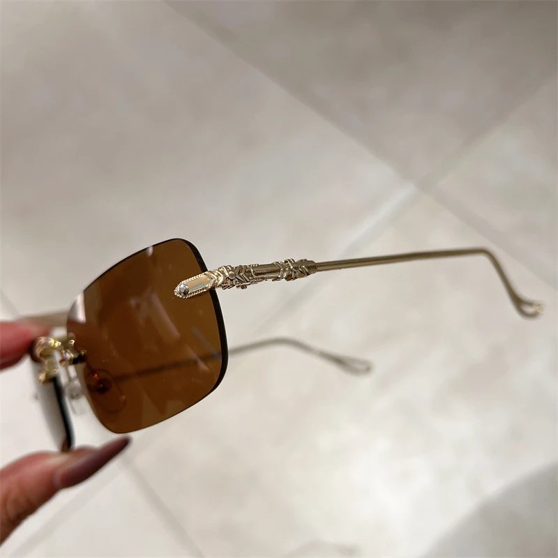 KAMMPT Rimless Rectangle Sunglasses Men Women 2023 Fashion New in Vintage Shades Eyewear Brand Design Ocean Lenses Sun Glasses KAMMPT Rimless Rectangle Sunglasses Men Women 2023 Fashion New in Vintage Shades Eyewear Brand Design Ocean Lenses Sun Glasses