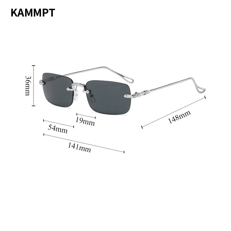 KAMMPT Rimless Rectangle Sunglasses Men Women 2023 Fashion New in Vintage Shades Eyewear Brand Design Ocean Lenses Sun Glasses KAMMPT Rimless Rectangle Sunglasses Men Women 2023 Fashion New in Vintage Shades Eyewear Brand Design Ocean Lenses Sun Glasses