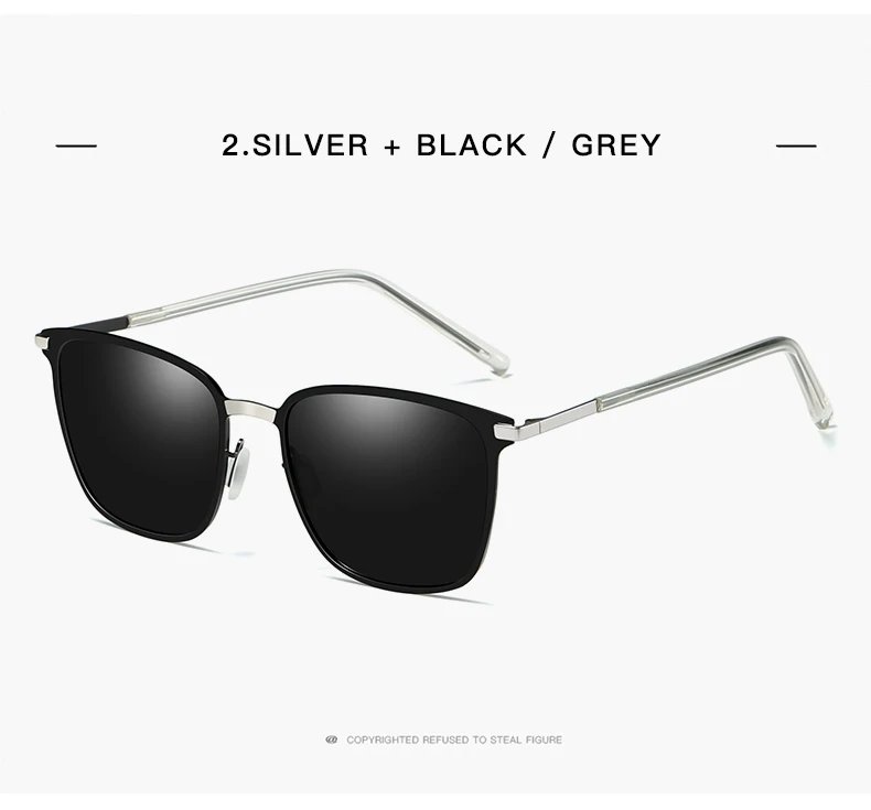 Men's Sunglasses New Arrival Square Polarized Sunglasses Metal Driver Night Vision Goggles Sunglasses