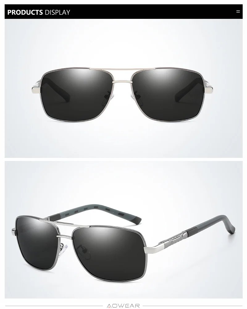 AOWEAR Retro Polarized Sunglasses for Men Women Driving UV400 Vintage Sun Glasses Unisex Mirror Eyewear with Case