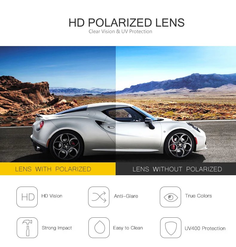 AOWEAR Retro Polarized Sunglasses for Men Women Driving UV400 Vintage Sun Glasses Unisex Mirror Eyewear with Case