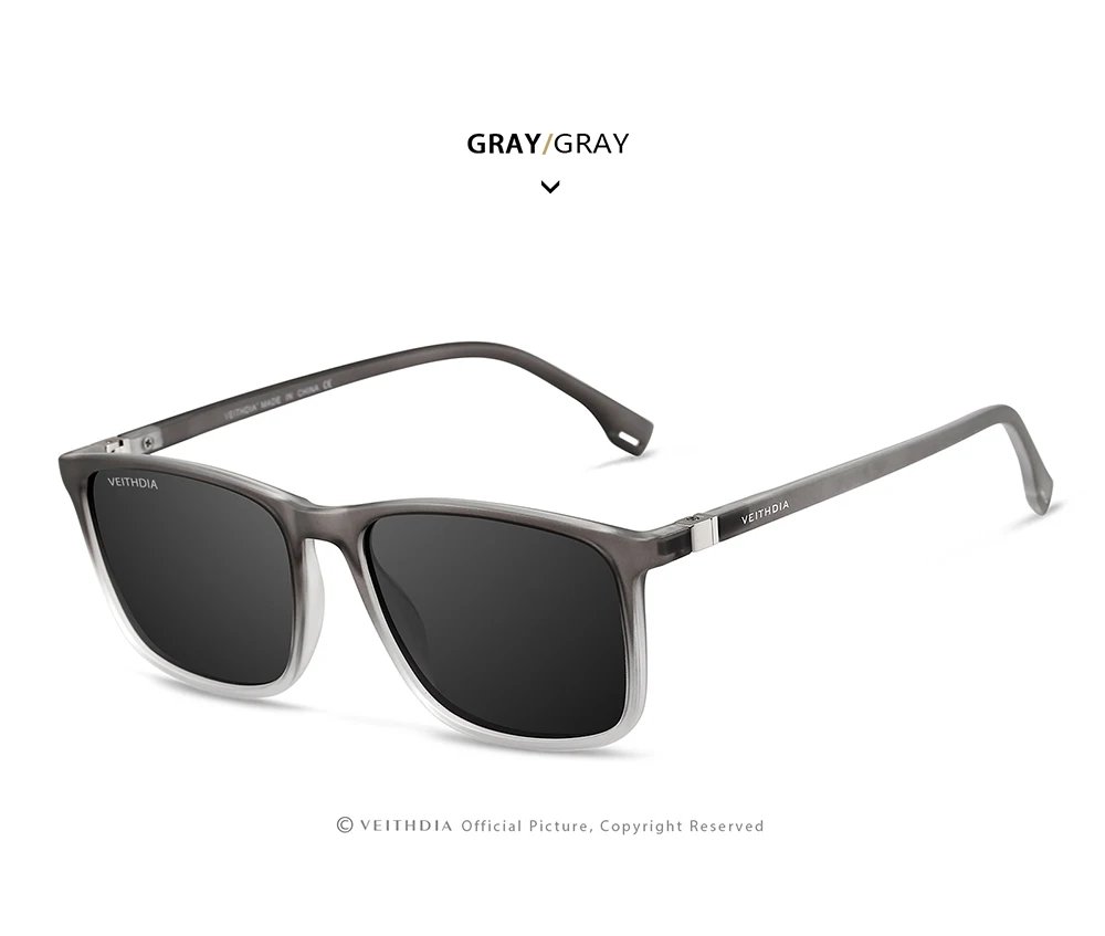 VEITHDIA Brand Men Women Sunglasses Unisex Retro TR90 Sunglasses Polarized UV400 Lens Vintage Eyewear Sun Glasses For Male 7521