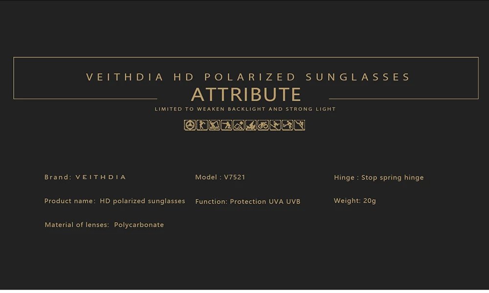 VEITHDIA Brand Men Women Sunglasses Unisex Retro TR90 Sunglasses Polarized UV400 Lens Vintage Eyewear Sun Glasses For Male 7521