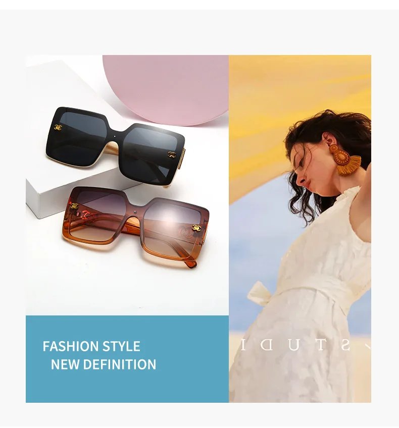 New Luxury Glamour Sunglasses for Women and Men Designer Famous Brand Glasses Square Stylish Trend Eyewear UV400