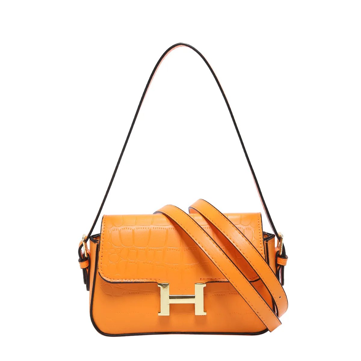 New Style Bags Women's Bags Bags H Buckle Ladies Shoulder Bag Ins Fashionable All-match Crossbody Small Square Bag