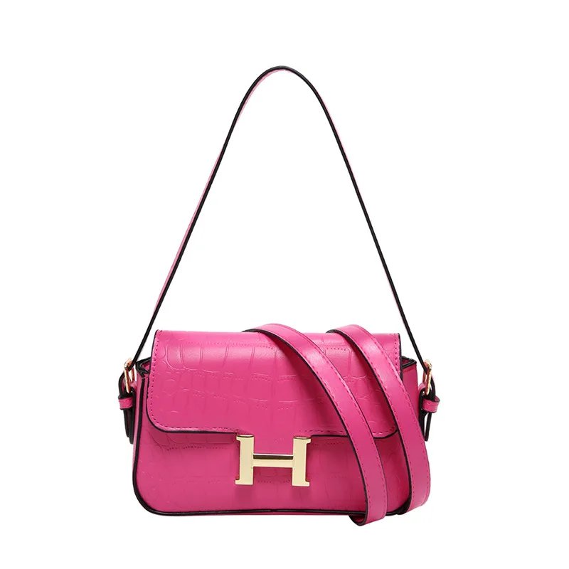 New Style Bags Women's Bags Bags H Buckle Ladies Shoulder Bag Ins Fashionable All-match Crossbody Small Square Bag