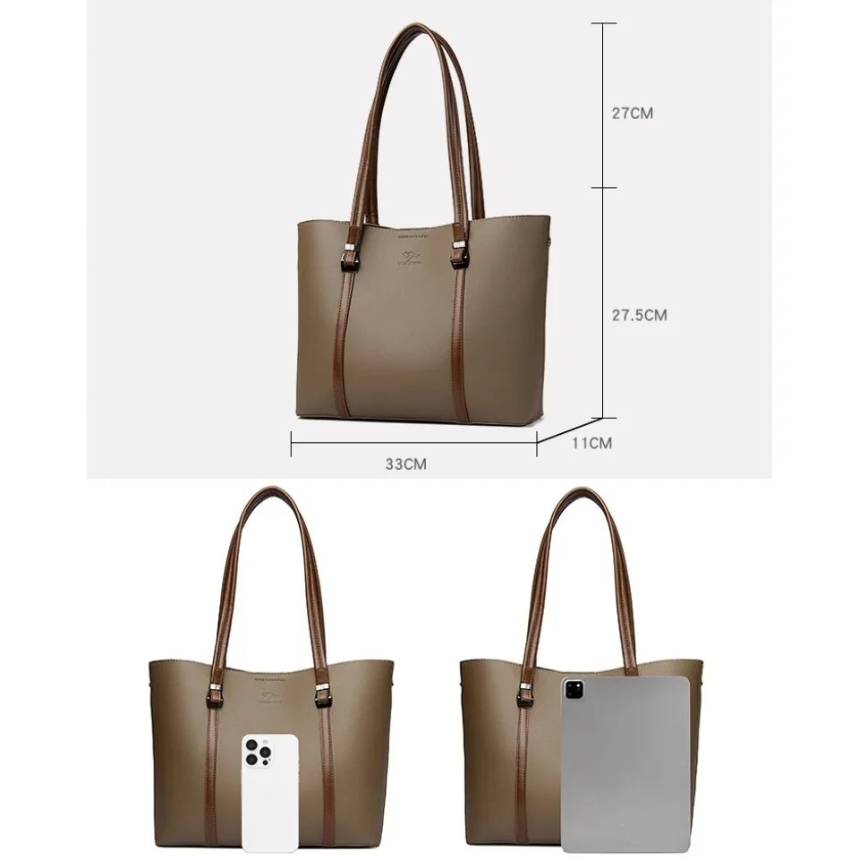 Shopping Bags for Daily Commuting Luxury Shoulder Bags High-End Pu Leather Handbags Caual Tote Hand Bags For Mother Sac New