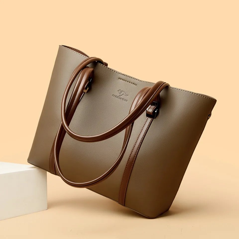 Shopping Bags for Daily Commuting Luxury Shoulder Bags High-End Pu Leather Handbags Caual Tote Hand Bags For Mother Sac New