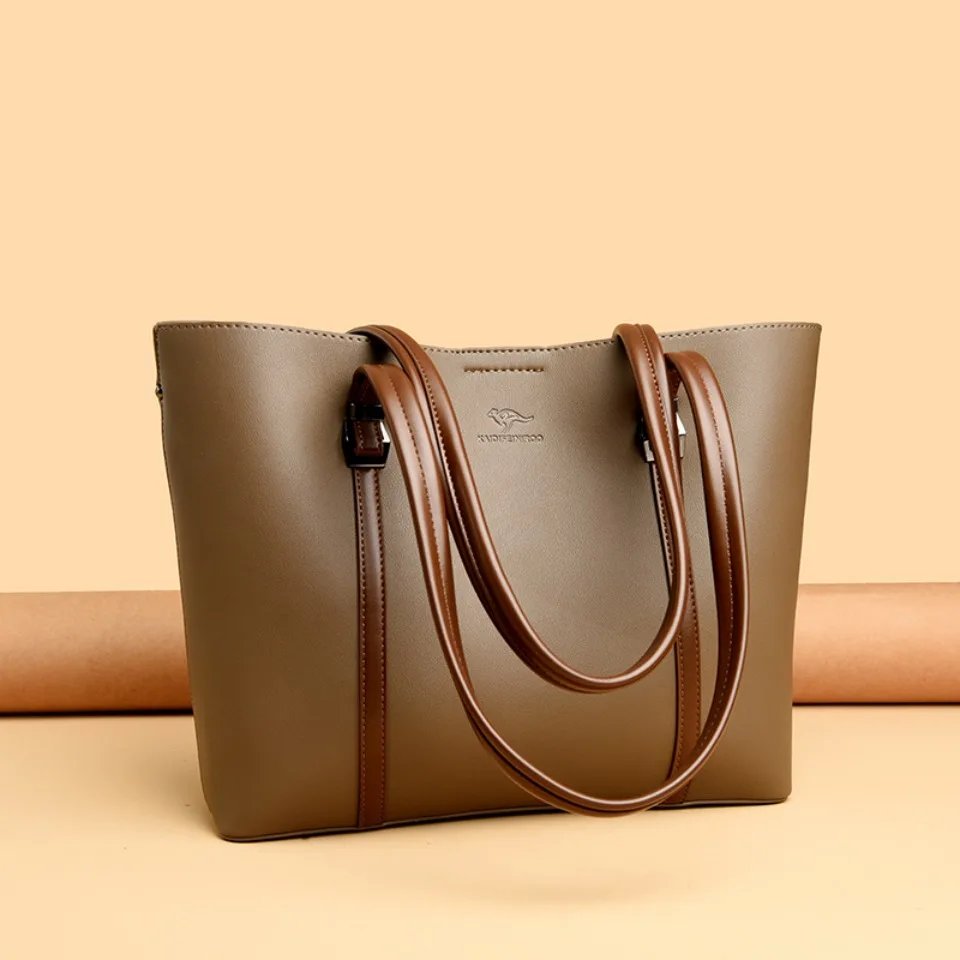 Shopping Bags for Daily Commuting Luxury Shoulder Bags High-End Pu Leather Handbags Caual Tote Hand Bags For Mother Sac New
