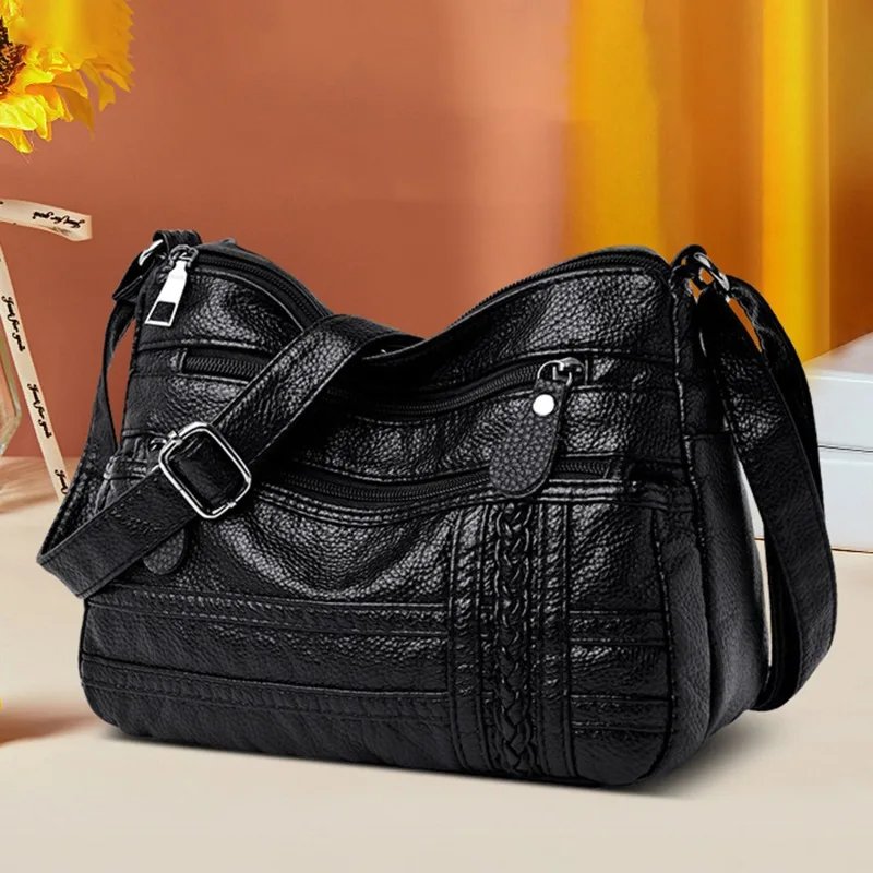 Fashion Women Bag Pu Soft Leather Shoulder Bag Multi-layer Crossbody Bag Quality Small Bag Brand Red Handbag Purses