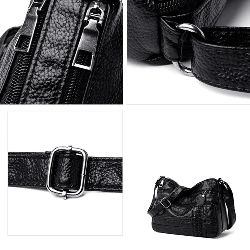 Fashion Women Bag Pu Soft Leather Shoulder Bag Multi-layer Crossbody Bag Quality Small Bag Brand Red Handbag Purses