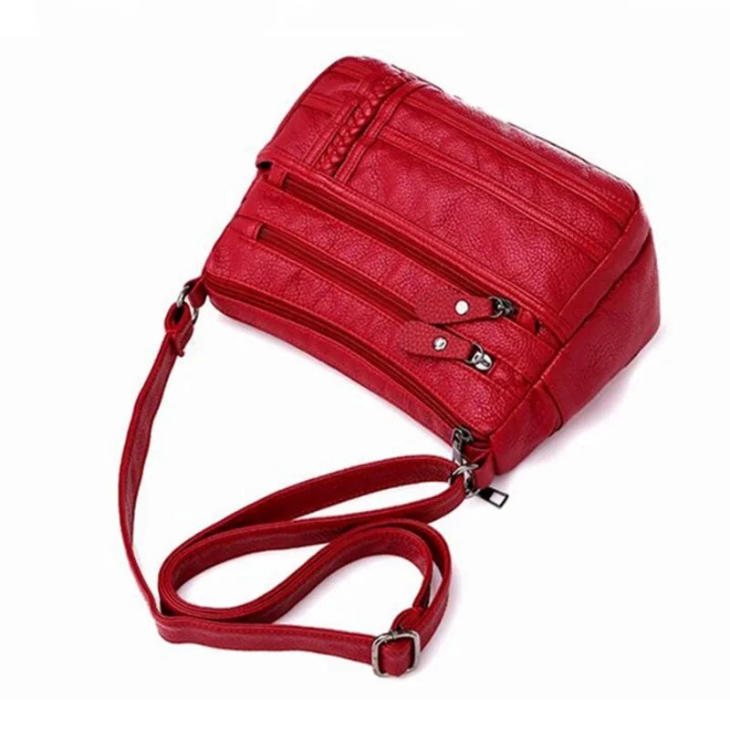 Fashion Women Bag Pu Soft Leather Shoulder Bag Multi-layer Crossbody Bag Quality Small Bag Brand Red Handbag Purses